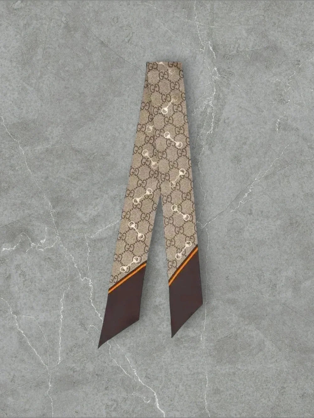 Gucci Horse Bit Monogram Silk-Twilly Scarf - Picture 7 of 8